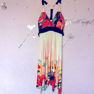 Gidani Racerback Multicolored Floral Print Dress